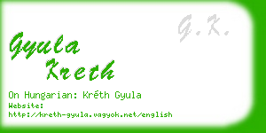 gyula kreth business card